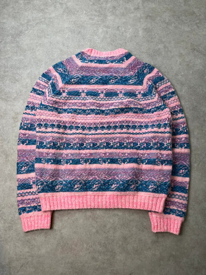 AW2019 Acne Studios Pink &  Blue Jacquard Karlos Sweater GbvGaDd 6