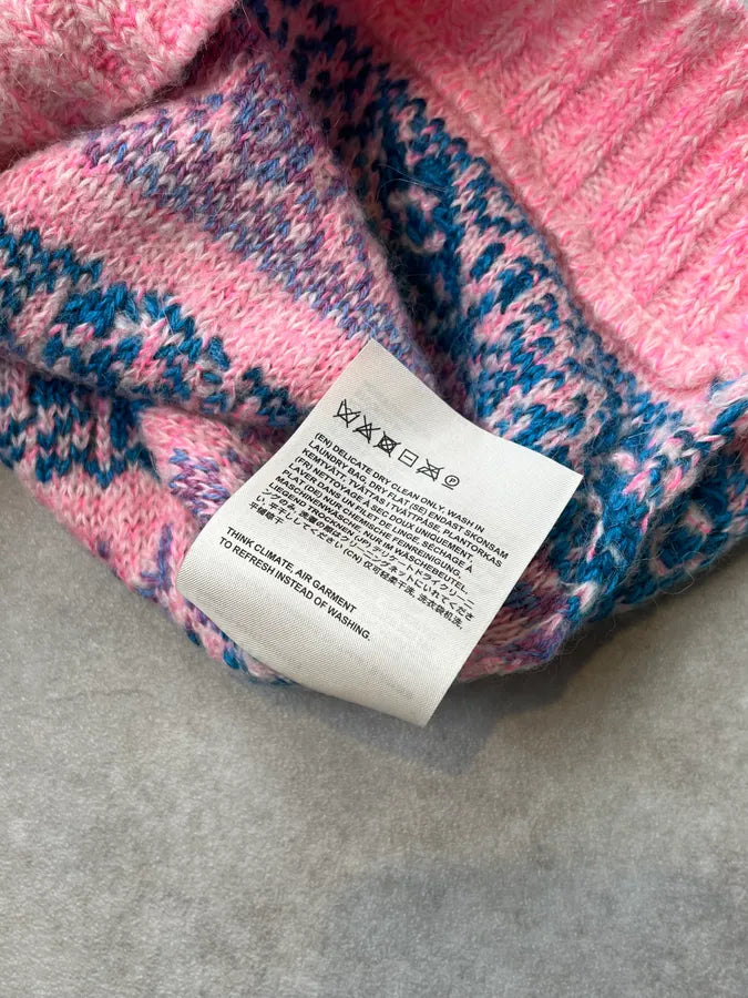 AW2019 Acne Studios Pink &  Blue Jacquard Karlos Sweater GbvGaDd 9