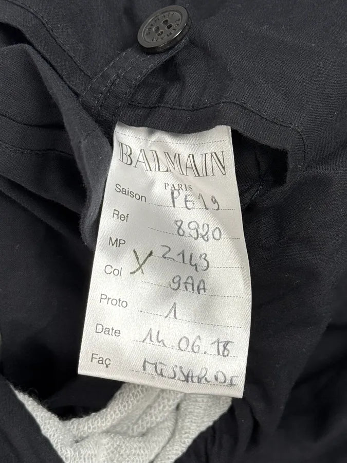 SS2019 Balmain Sample Grey & Black Horpist Leather Zip-Up Hooded Jacket HnnCjru 10