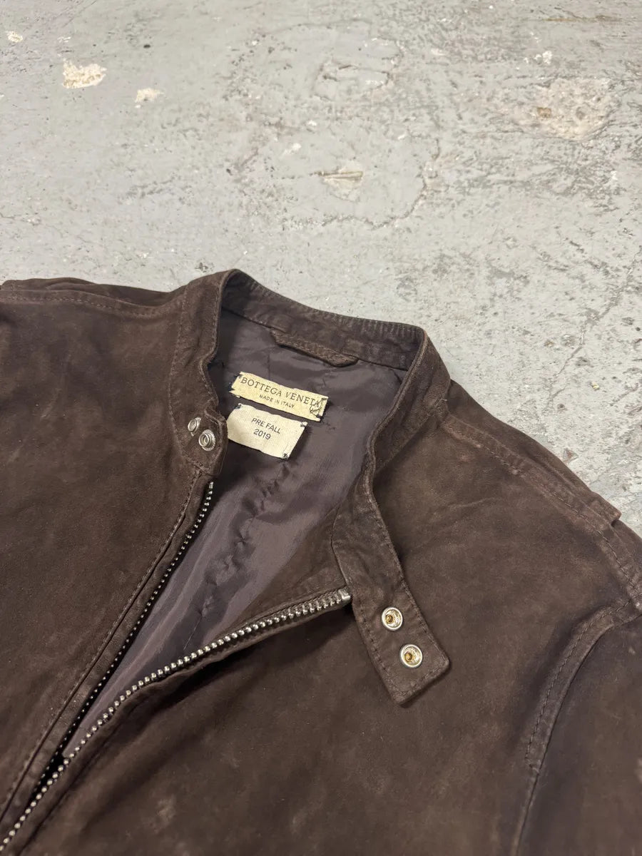 AW2019 Bottega Veneta Brown Suede Leather Jacket fTlxuBu 2