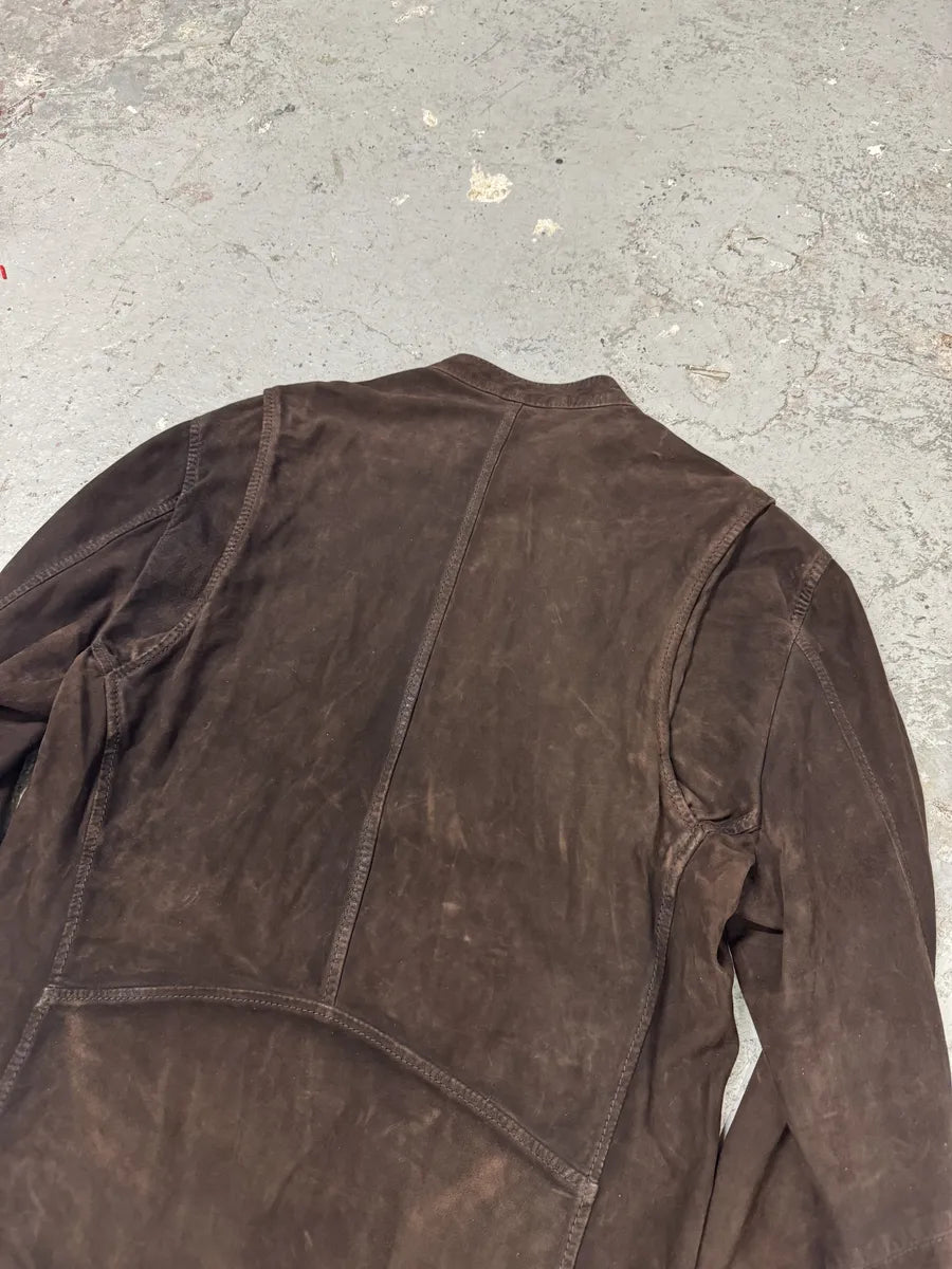 AW2019 Bottega Veneta Brown Suede Leather Jacket fTlxuBu 3