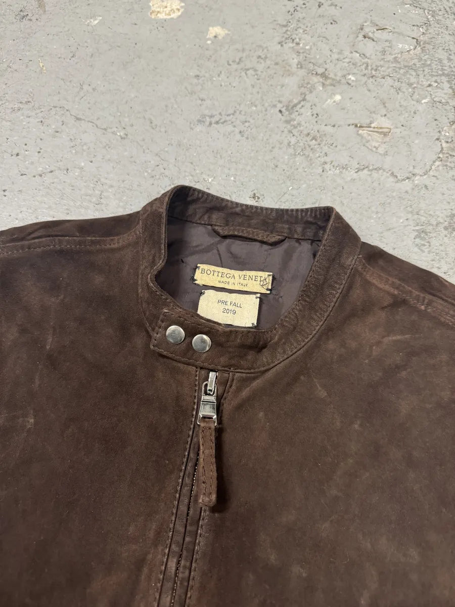 AW2019 Bottega Veneta Brown Suede Leather Jacket fTlxuBu 5
