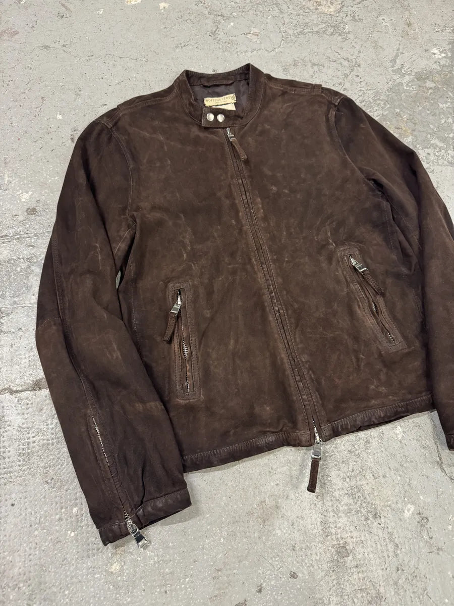 AW2019 Bottega Veneta Brown Suede Leather Jacket fTlxuBu 7