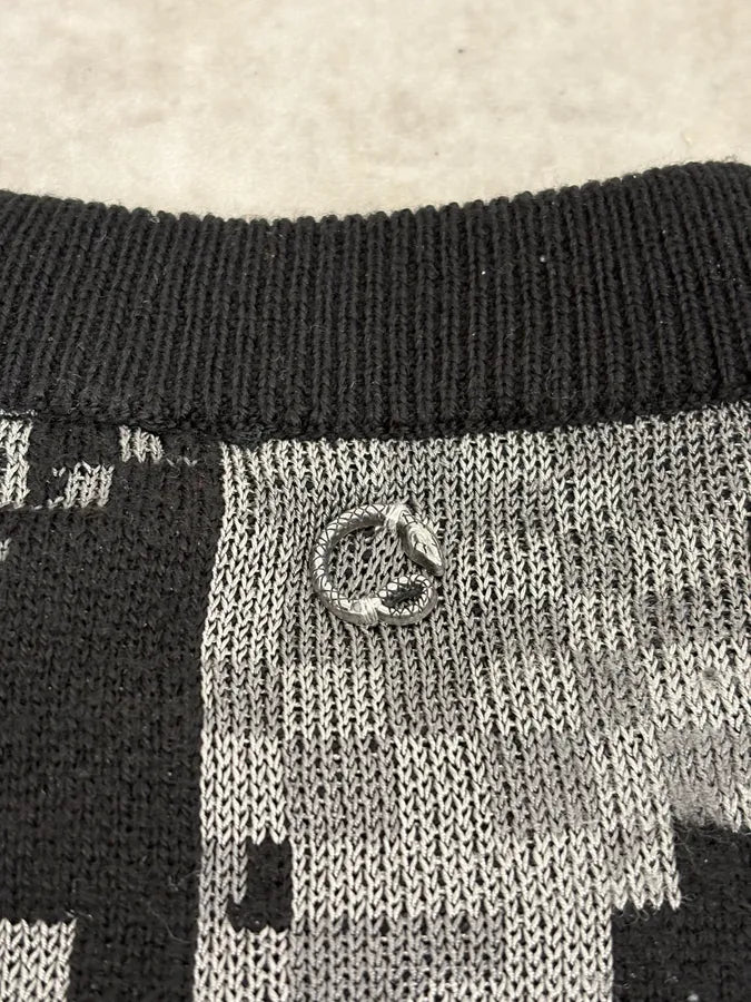 AW2019 Cavalli Pixel Map Black Sweater BtcNgLE 7