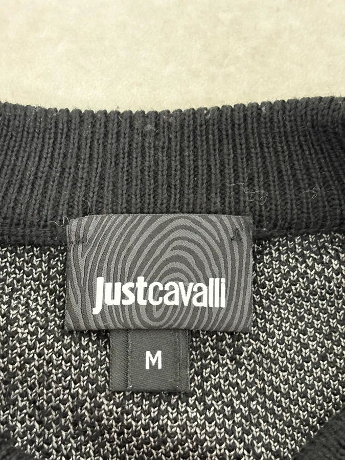 AW2019 Cavalli Pixel Map Black Sweater BtcNgLE 8