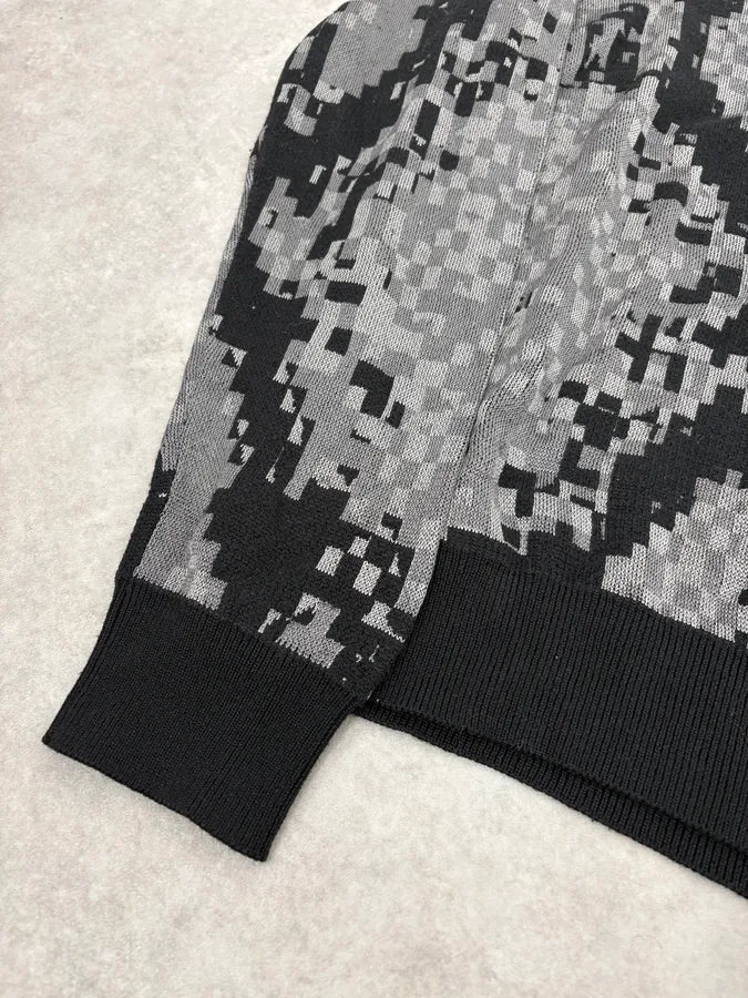 AW2019 Cavalli Pixel Map Black Sweater BtcNgLE 6