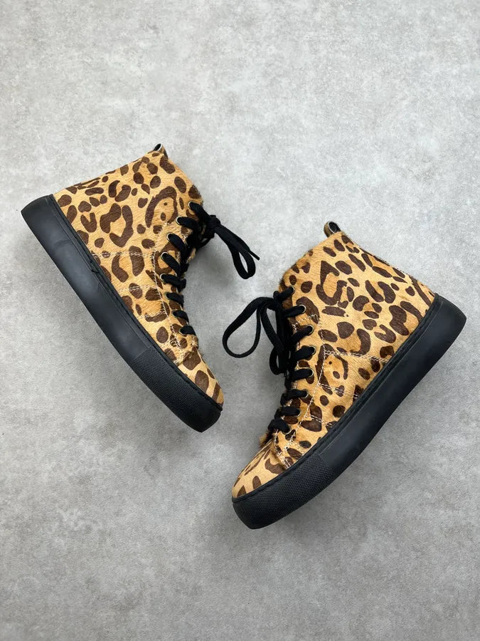 AW2019 Cavalli Pony Hair Leopard High Sneakers XrFIjno 1