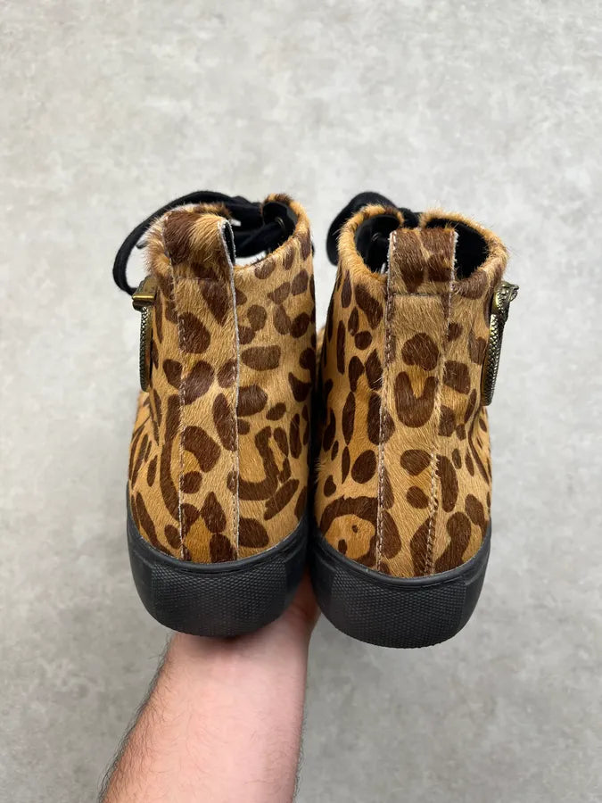 AW2019 Cavalli Pony Hair Leopard High Sneakers XrFIjno 4