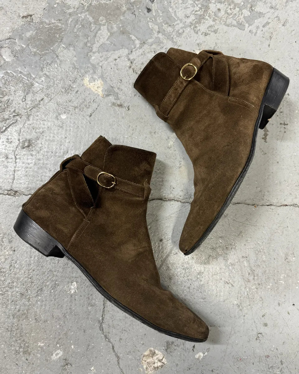 AW2019 Céline Jodhpur Suede Leather Boots by Hedi Slimane – Dolce