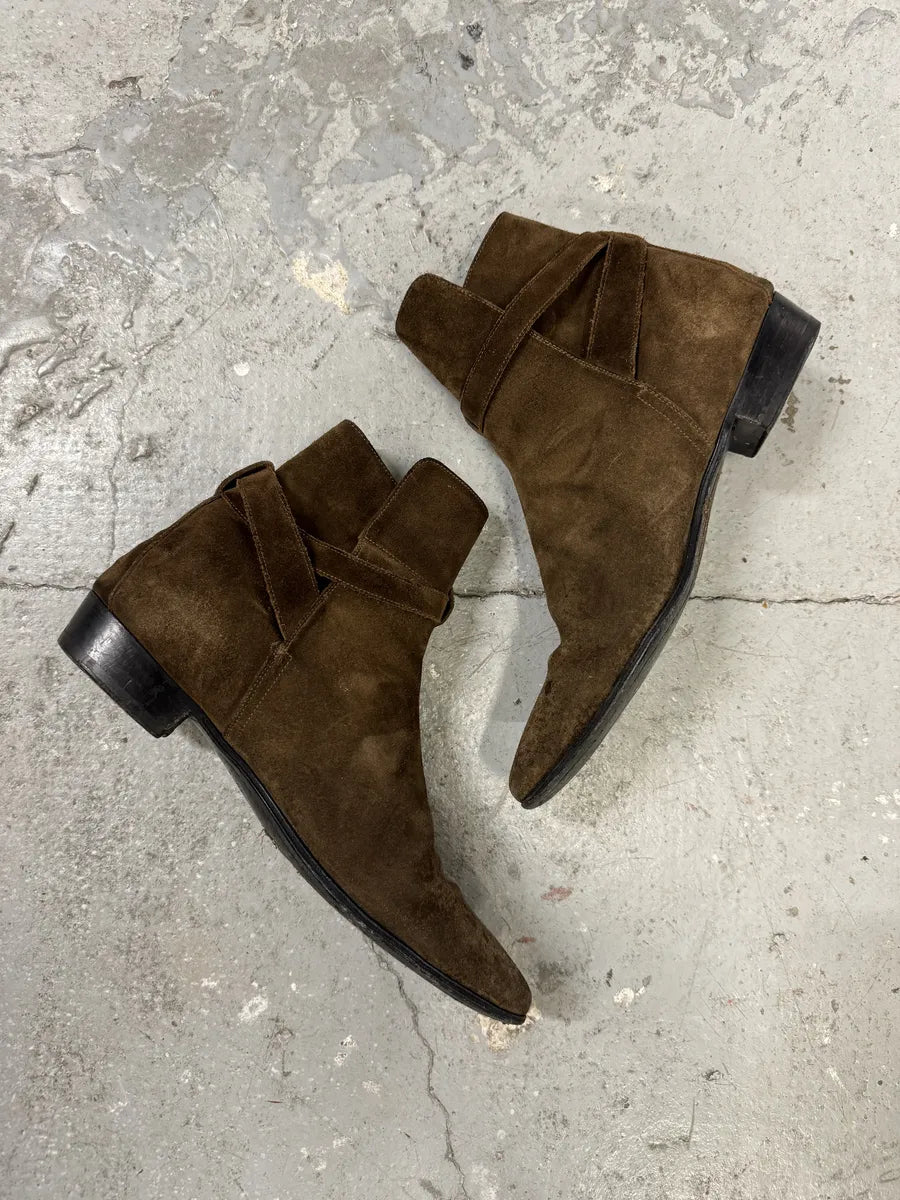 AW2019 Céline Jodhpur Suede Leather Boots by Hedi Slimane (41.5eu/us8) 4