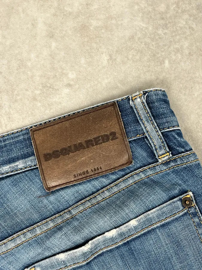 AW2019 Dsquared2 Blue Painted Denim Jeans lXeDEJc 8