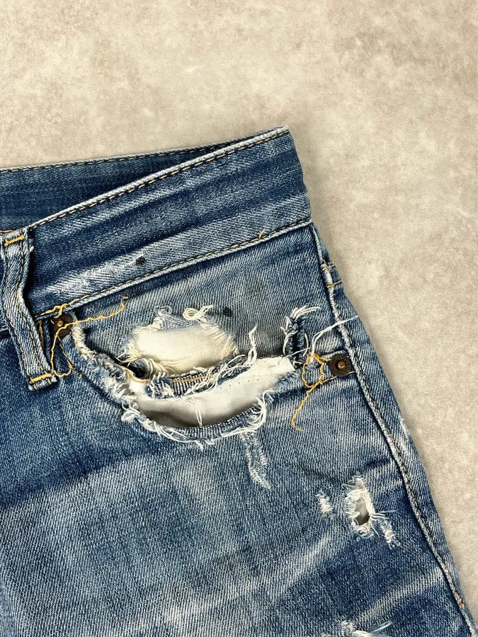 AW2019 Dsquared2 Blue Painted Denim Jeans lXeDEJc 9