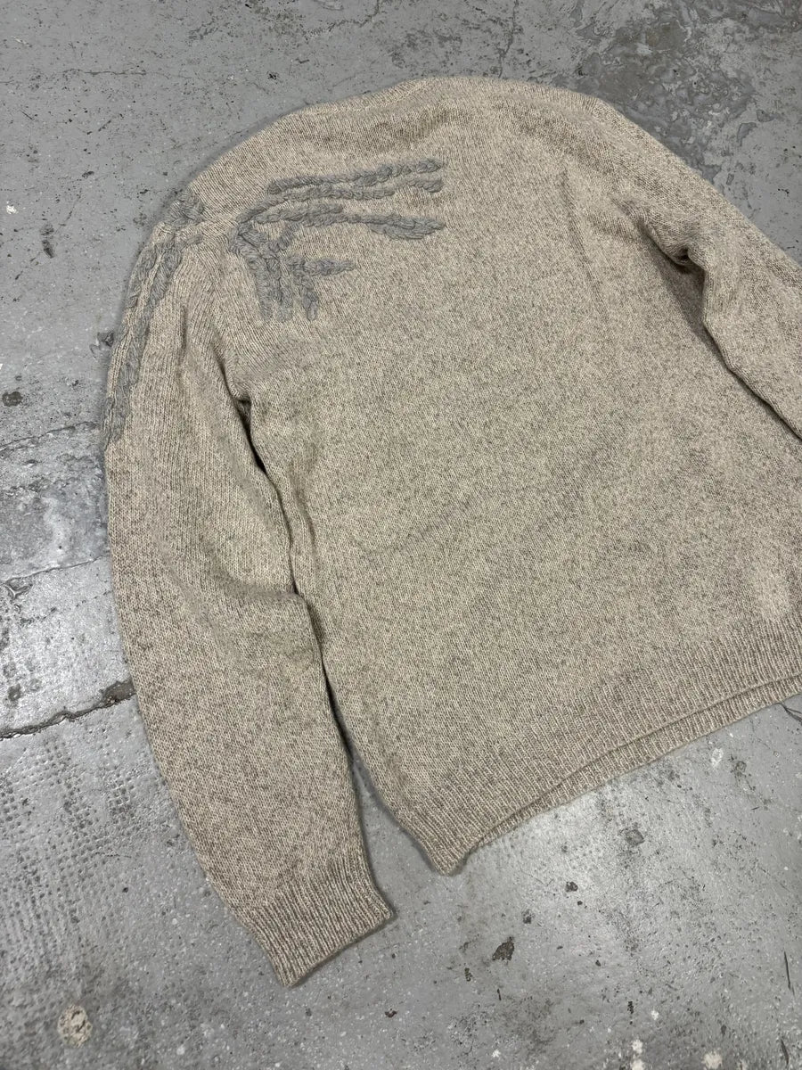 AW2019 Emporio Armani Abstract Roots Wool Beige Sweater (L) 3
