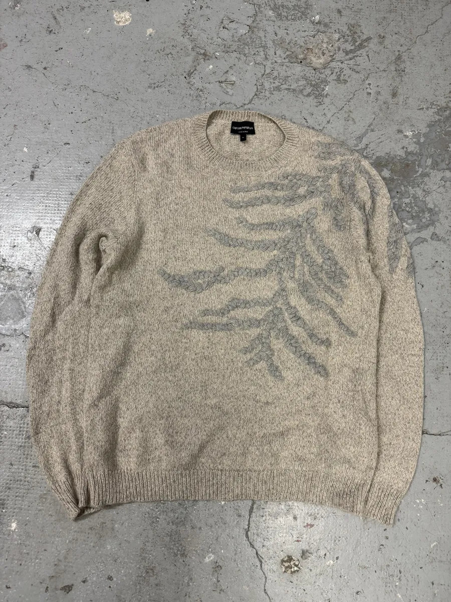 AW2019 Emporio Armani Abstract Roots Wool Beige Sweater (L) 4