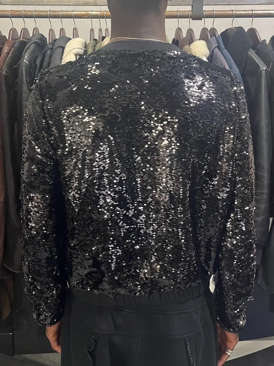 AW2019 Emporio Armani Black Glitters Buttoned Cardigan qIvfKZu 2
