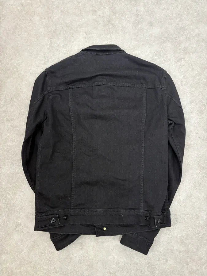 AW2019 Emporio Armani Black Obscure Denim Trucker Jacket QlzRHFC 5