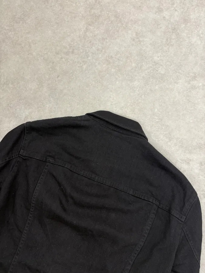 AW2019 Emporio Armani Black Obscure Denim Trucker Jacket QlzRHFC 6