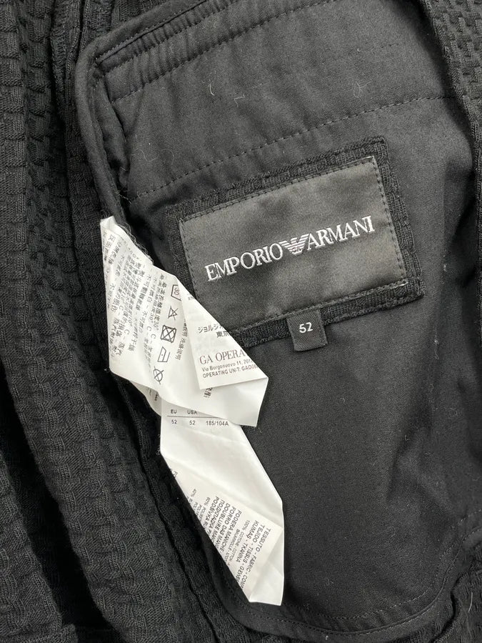 AW2019 Emporio Armani Black Waffle Hooded Light Jacket ifGxoSP 9