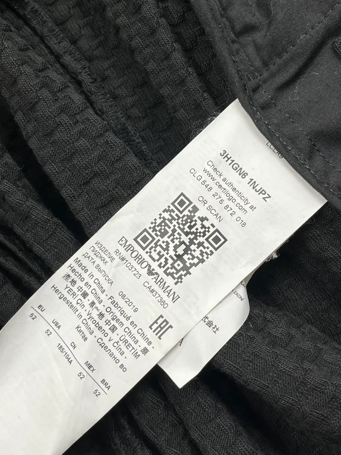AW2019 Emporio Armani Black Waffle Hooded Light Jacket ifGxoSP 10