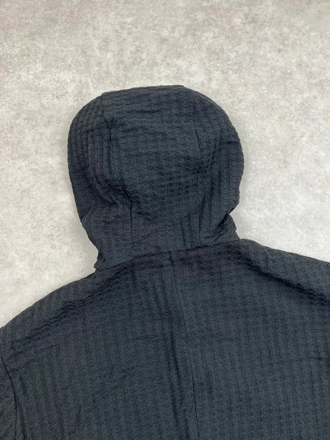 AW2019 Emporio Armani Black Waffle Hooded Light Jacket ifGxoSP 7