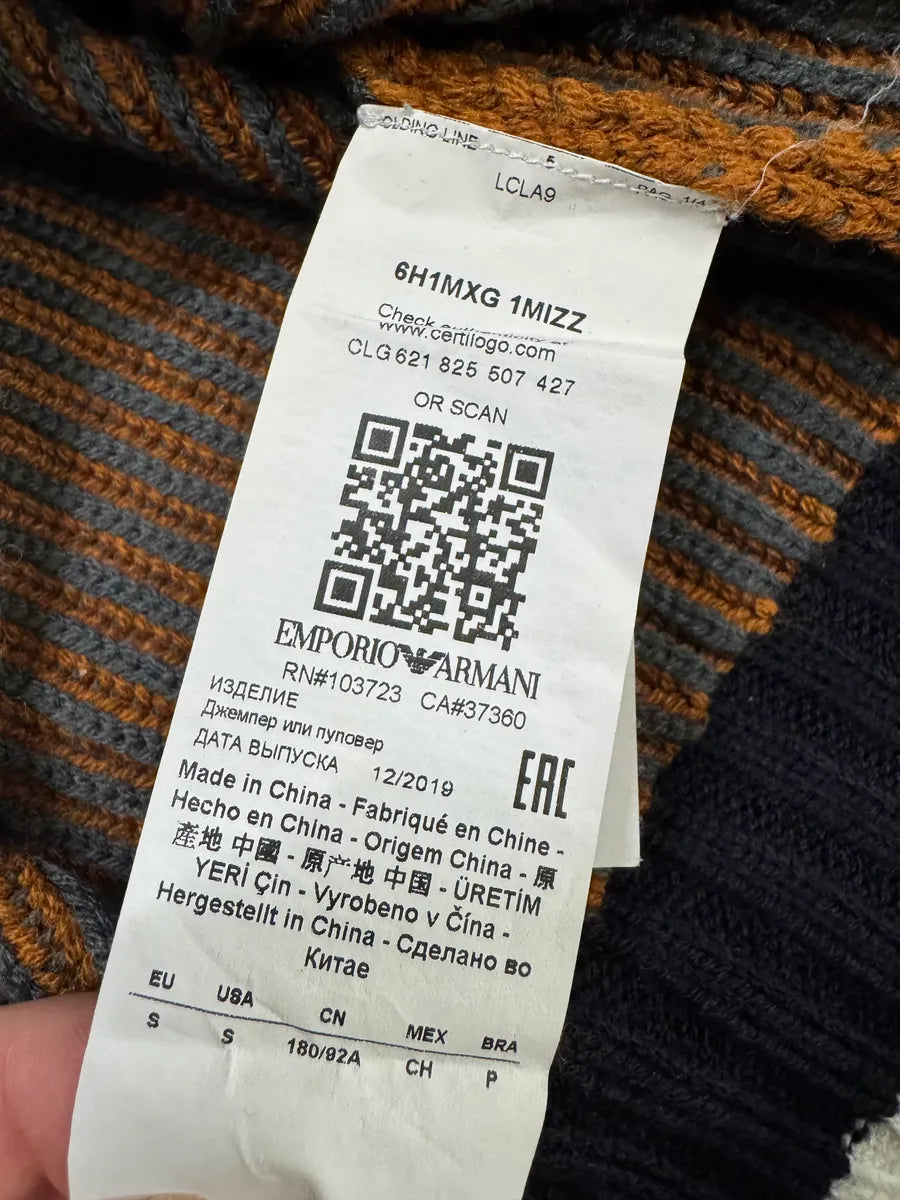 AW2019 Emporio Armani Bronze Lines Sweater (S) NlGjXPK 9