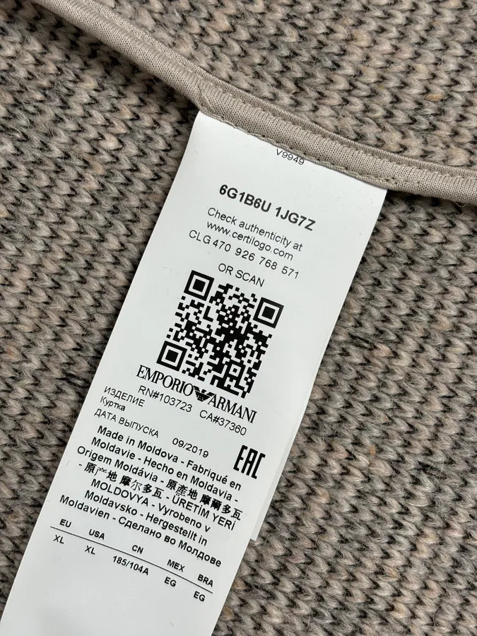 AW2019 Emporio Armani Hooded Grey Knit Zip-up Sweater YEBjcdb 13