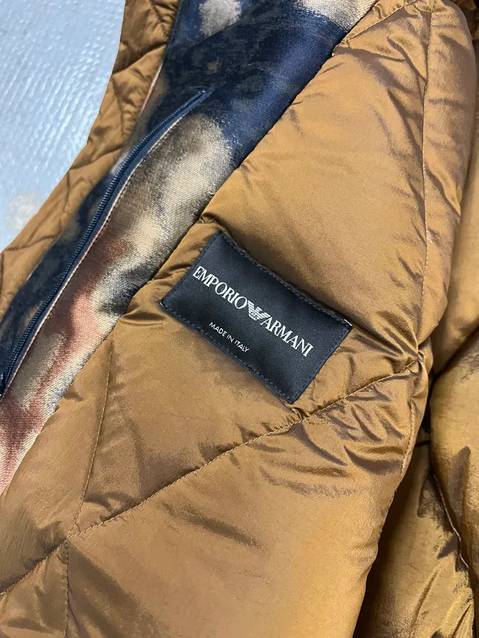 AW2019 Emporio Armani Impressionist Wavy Effect Beige Navy Jacket FgmHyli 10