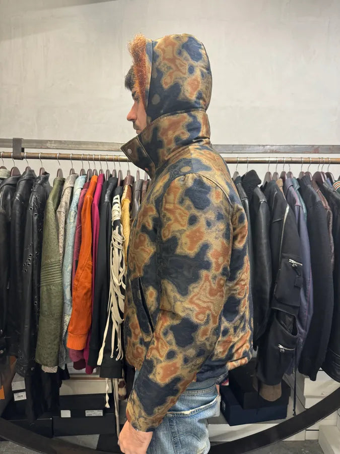 AW2019 Emporio Armani Impressionist Wavy Effect Beige Navy Jacket FgmHyli 2