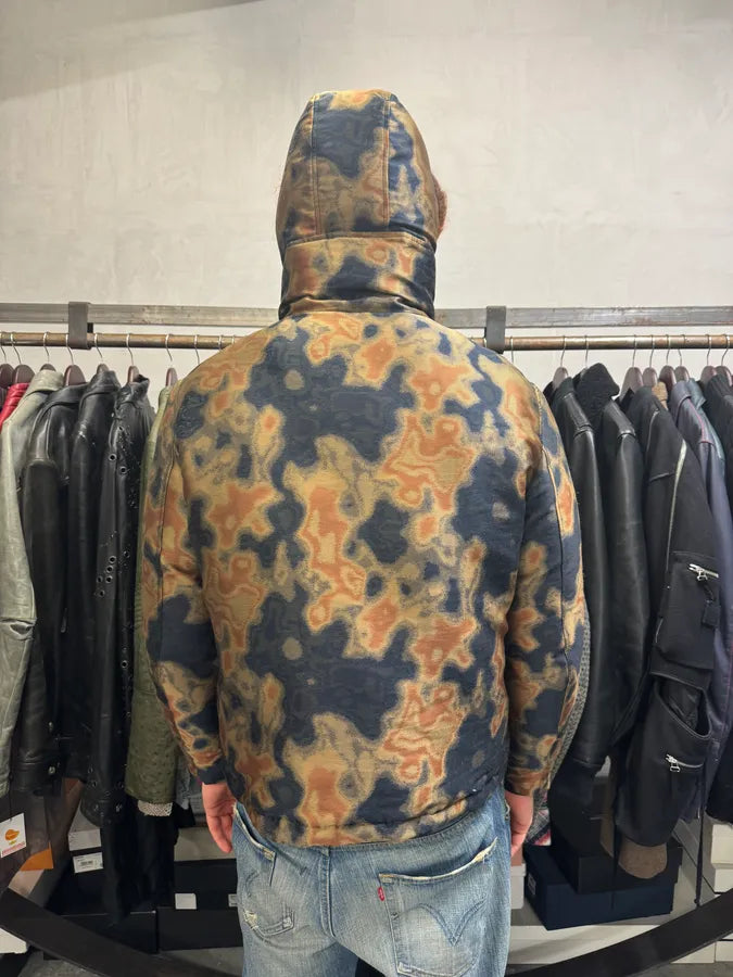 AW2019 Emporio Armani Impressionist Wavy Effect Beige Navy Jacket FgmHyli 3