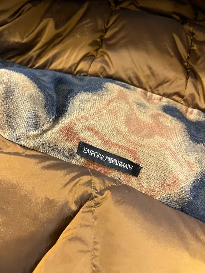 AW2019 Emporio Armani Impressionist Wavy Effect Beige Navy Jacket FgmHyli 9