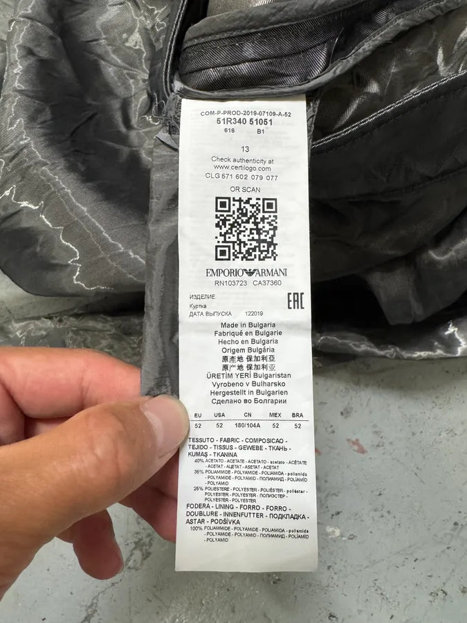 AW2019 Emporio Armani Metallic Black Buttoned Jacket kCDWKPU 5