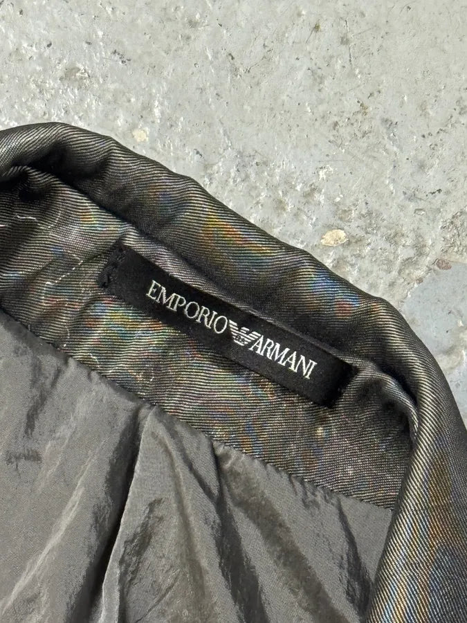 AW2019 Emporio Armani Metallic Black Buttoned Jacket kCDWKPU 6