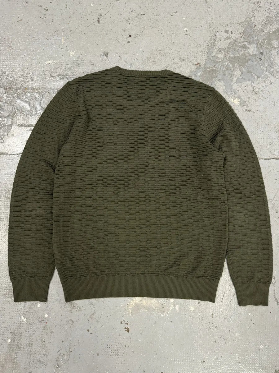 AW2019 Emporio Armani Pleats Khaki Green Sweater MHyBagC 1