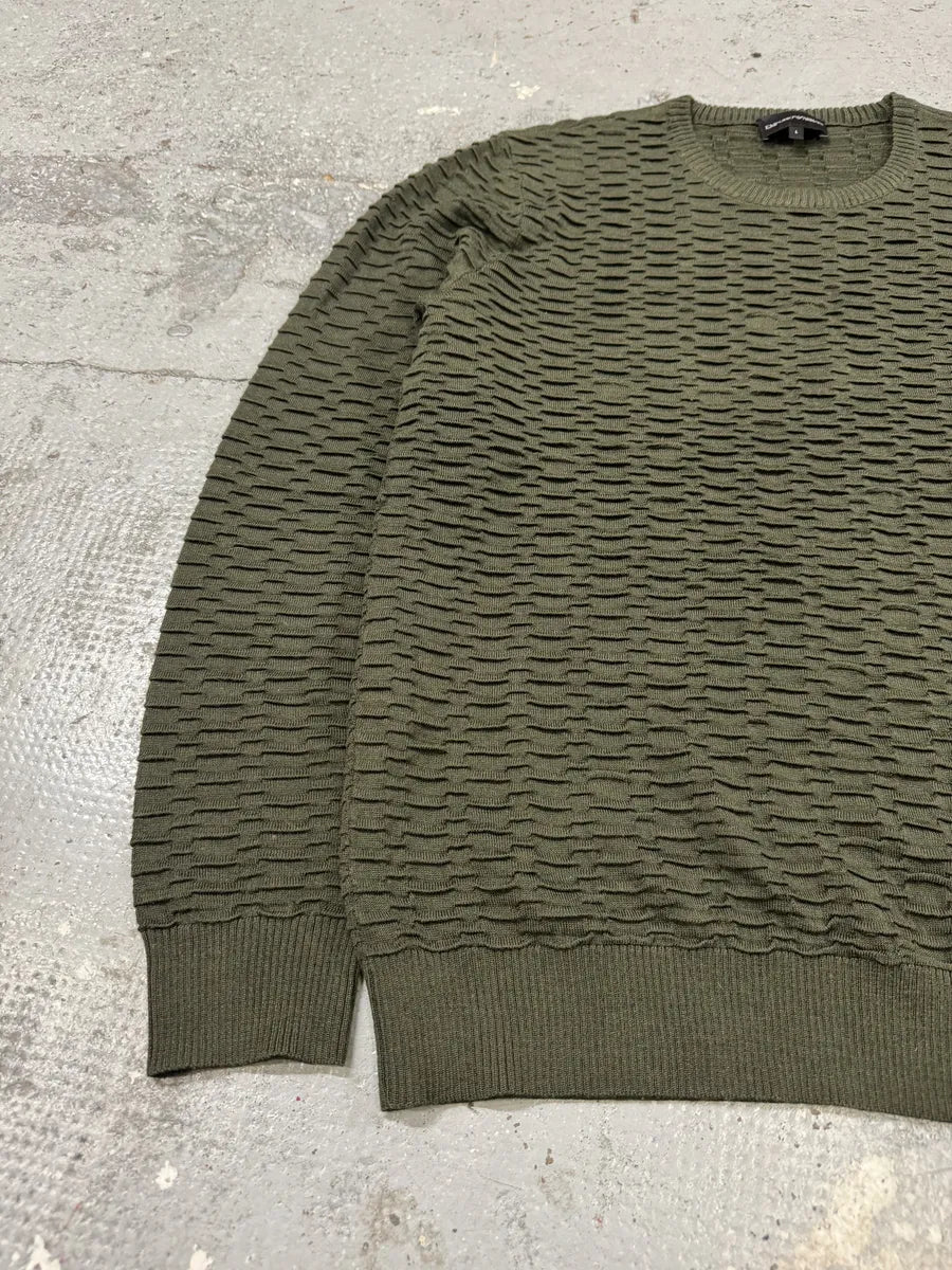 AW2019 Emporio Armani Pleats Khaki Green Sweater MHyBagC 5