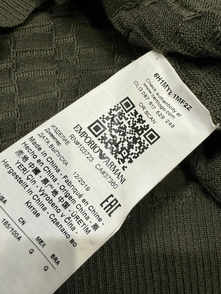 AW2019 Emporio Armani Pleats Khaki Green Sweater MHyBagC 7