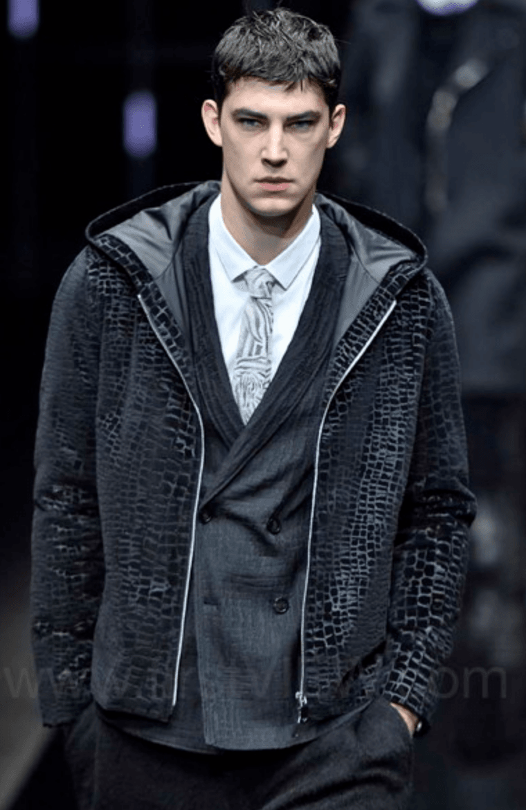 AW2019 Emporio Armani White Crocodile Effect Jacket xEyraem 3