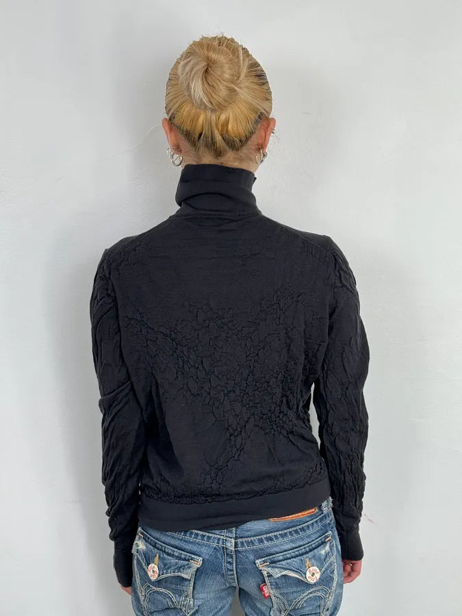 AW2019 Giorgio Armani Grey Crumbled Wool Turtleneck DIfBaWb 2