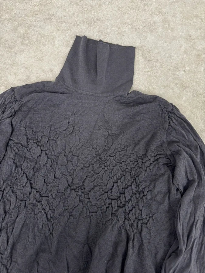 AW2019 Giorgio Armani Grey Crumbled Wool Turtleneck DIfBaWb 4