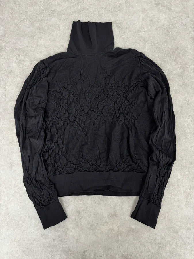 AW2019 Giorgio Armani Grey Crumbled Wool Turtleneck DIfBaWb 0