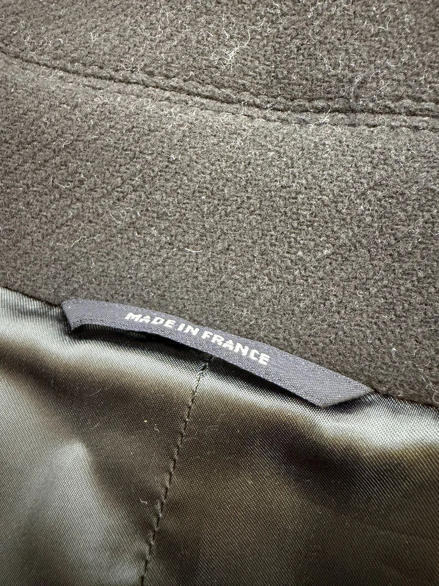 AW2019 Hermès Dark Green Wool & Leather Long Caban Jacket SjXQjEn 12