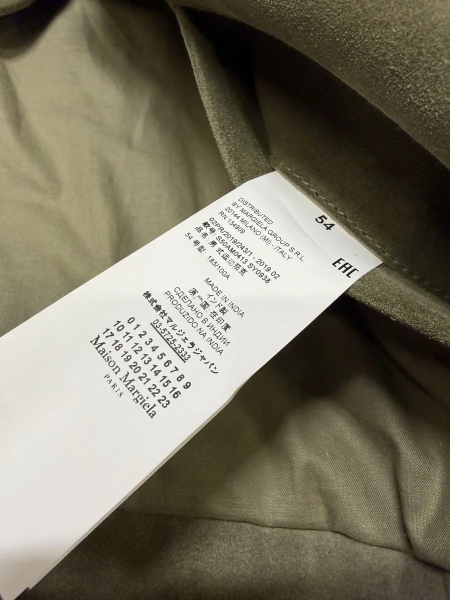 AW2019 Maison Margiela 5-Zip Biker Green Suede Leather Jacket qoBOlCT 10