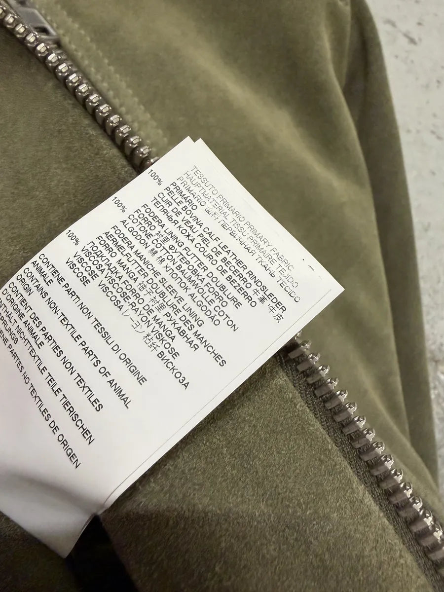 AW2019 Maison Margiela 5-Zip Biker Green Suede Leather Jacket qoBOlCT 11