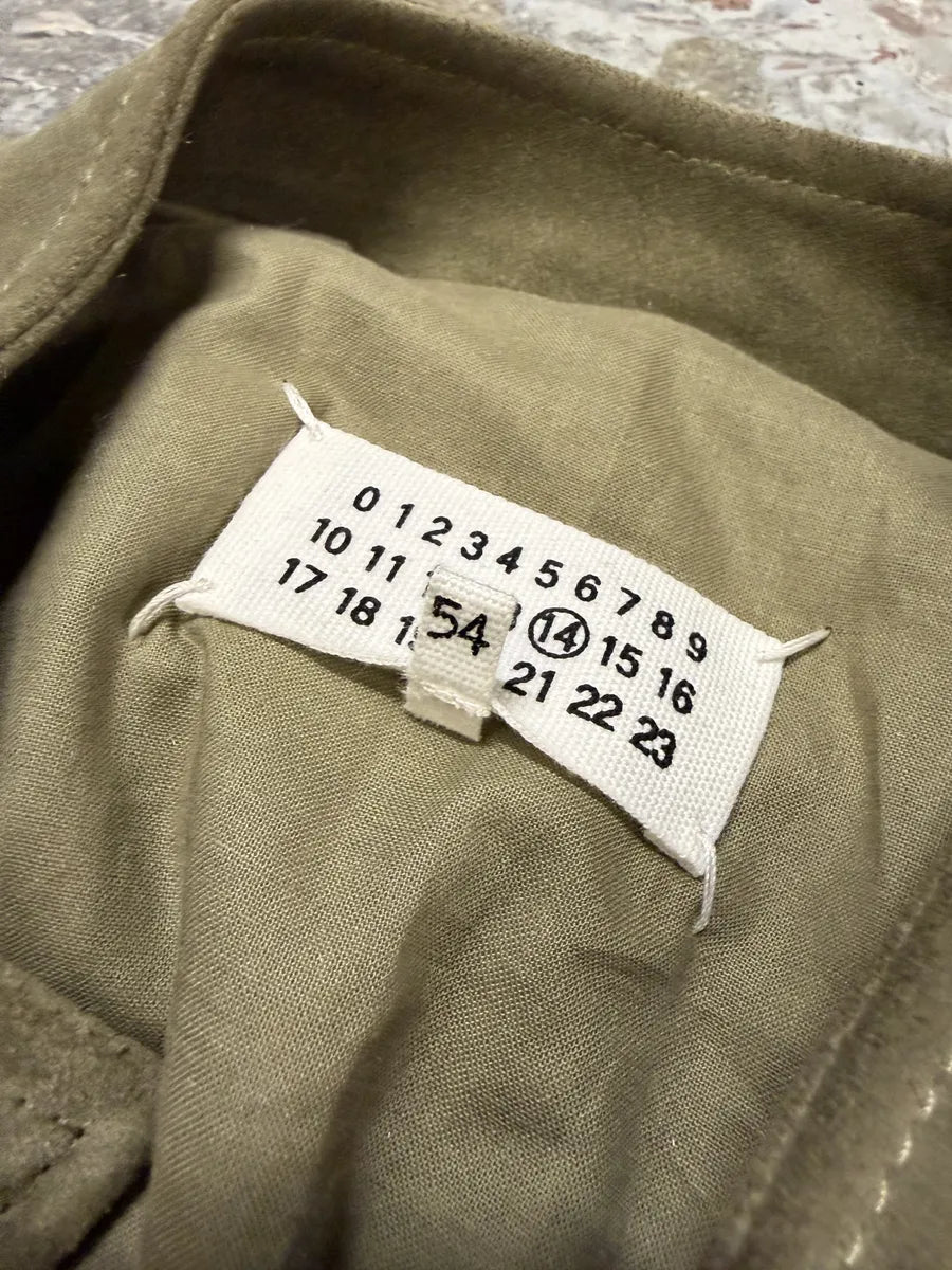 AW2019 Maison Margiela 5-Zip Biker Green Suede Leather Jacket qoBOlCT 9