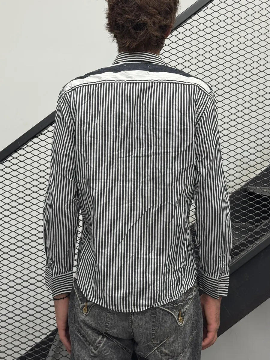 AW2019 Maison Margiela Black & White Deconstructed Striped Shirt yQGkWJj 2