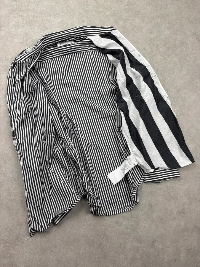 AW2019 Maison Margiela Black & White Deconstructed Striped Shirt yQGkWJj 6