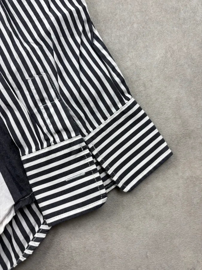AW2019 Maison Margiela Black & White Deconstructed Striped Shirt yQGkWJj 8