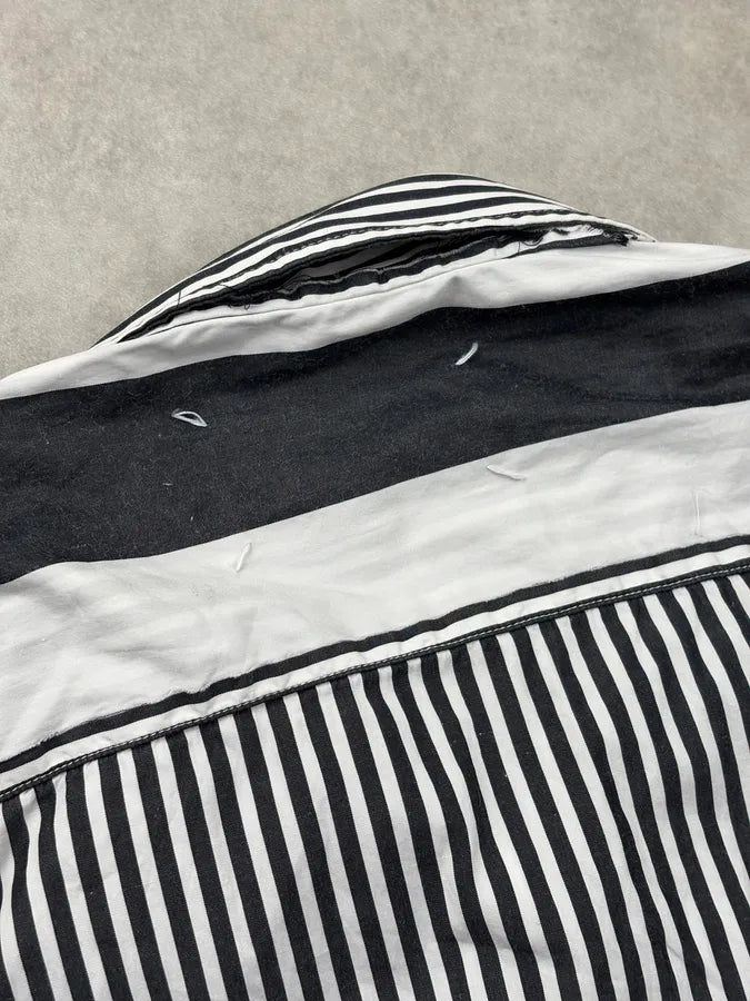 AW2019 Maison Margiela Black & White Deconstructed Striped Shirt yQGkWJj 7