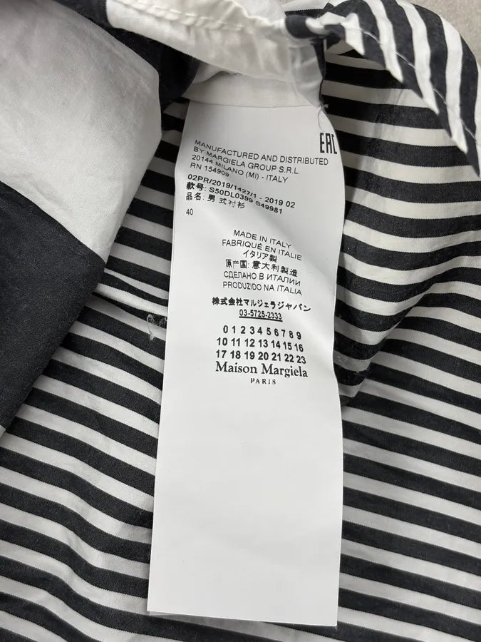AW2019 Maison Margiela Black & White Deconstructed Striped Shirt yQGkWJj 11