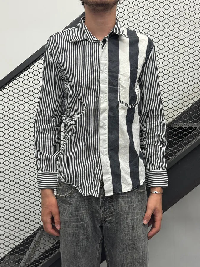 AW2019 Maison Margiela Black & White Deconstructed Striped Shirt yQGkWJj 1