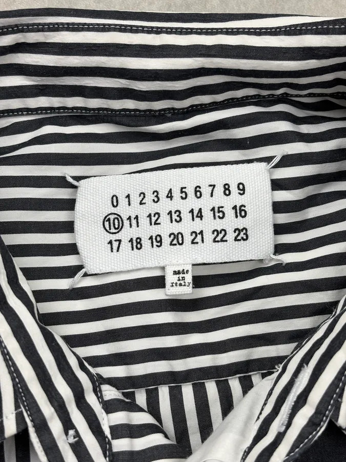 AW2019 Maison Margiela Black & White Deconstructed Striped Shirt yQGkWJj 9